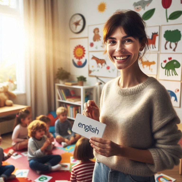 Femme souriante en tablier avec gants en train de nettoyer une cuisine moderne.